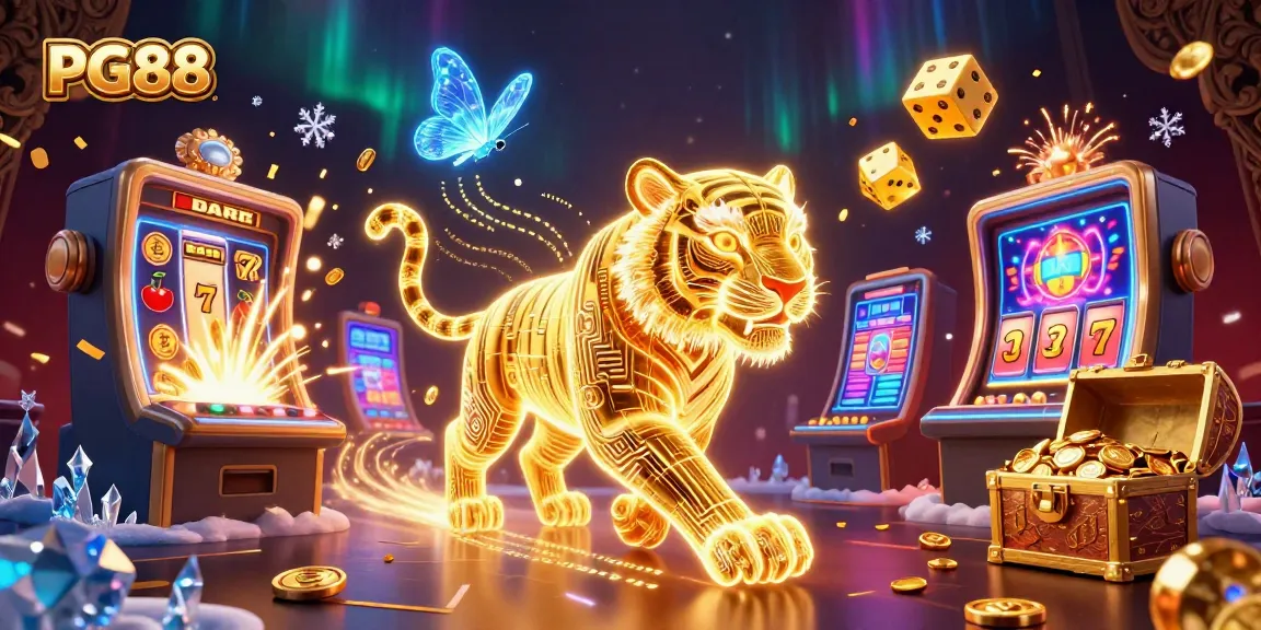 Experience thrilling jackpots and excitement at PG88 with vibrant casino elements in a digital paradise.