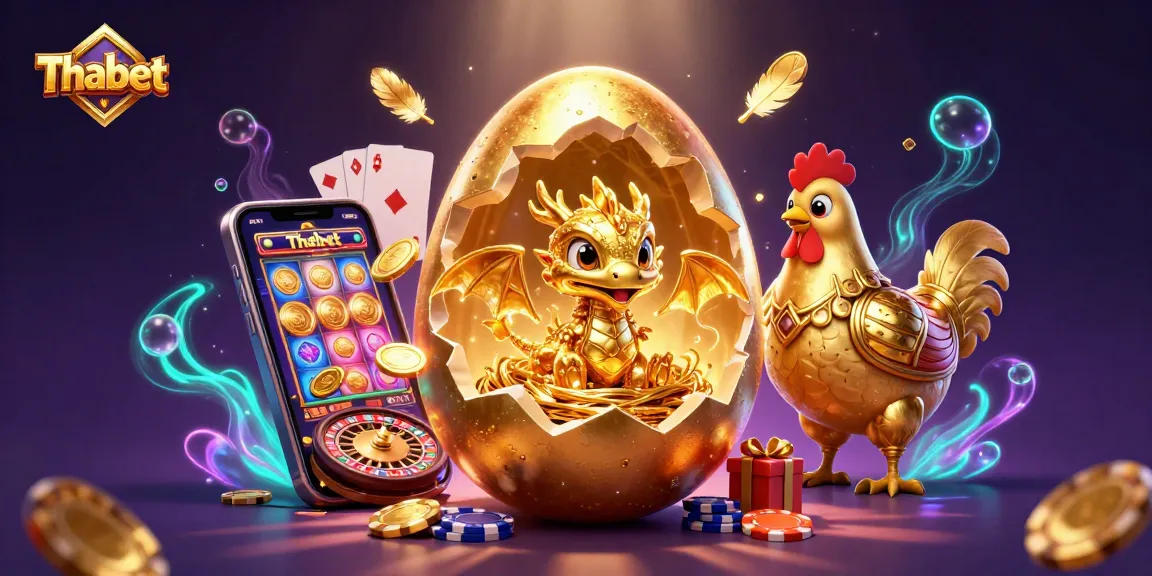 Thabet reveals a dazzling golden dragon among casino elements, showcasing vibrant gaming excitement.