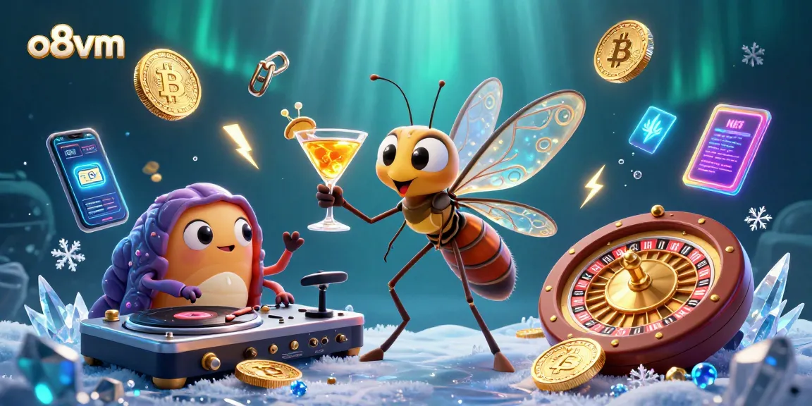 Engage with the vibrant casino scene featuring o8vm, a lively 3D illustration showcasing unique gaming elements and characters.