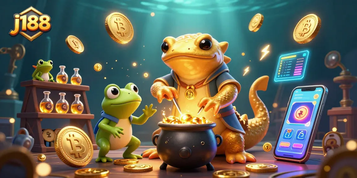 Engage with j188's thrilling slot experience with a golden salamander alchemist and crypto elements.