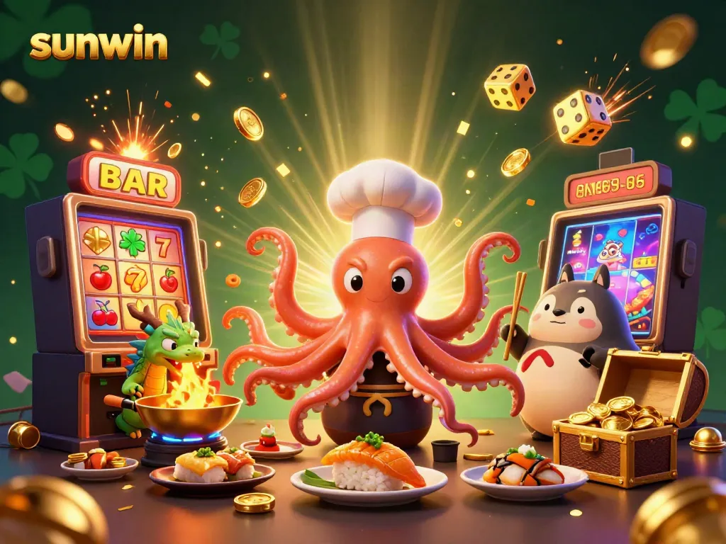 Engage in thrilling gameplay at sunwin with our animated casino scene showcasing exciting slots!