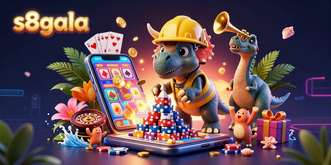 Experience vibrant gameplay at s8gala with a thrilling dinosaur-themed casino scene.