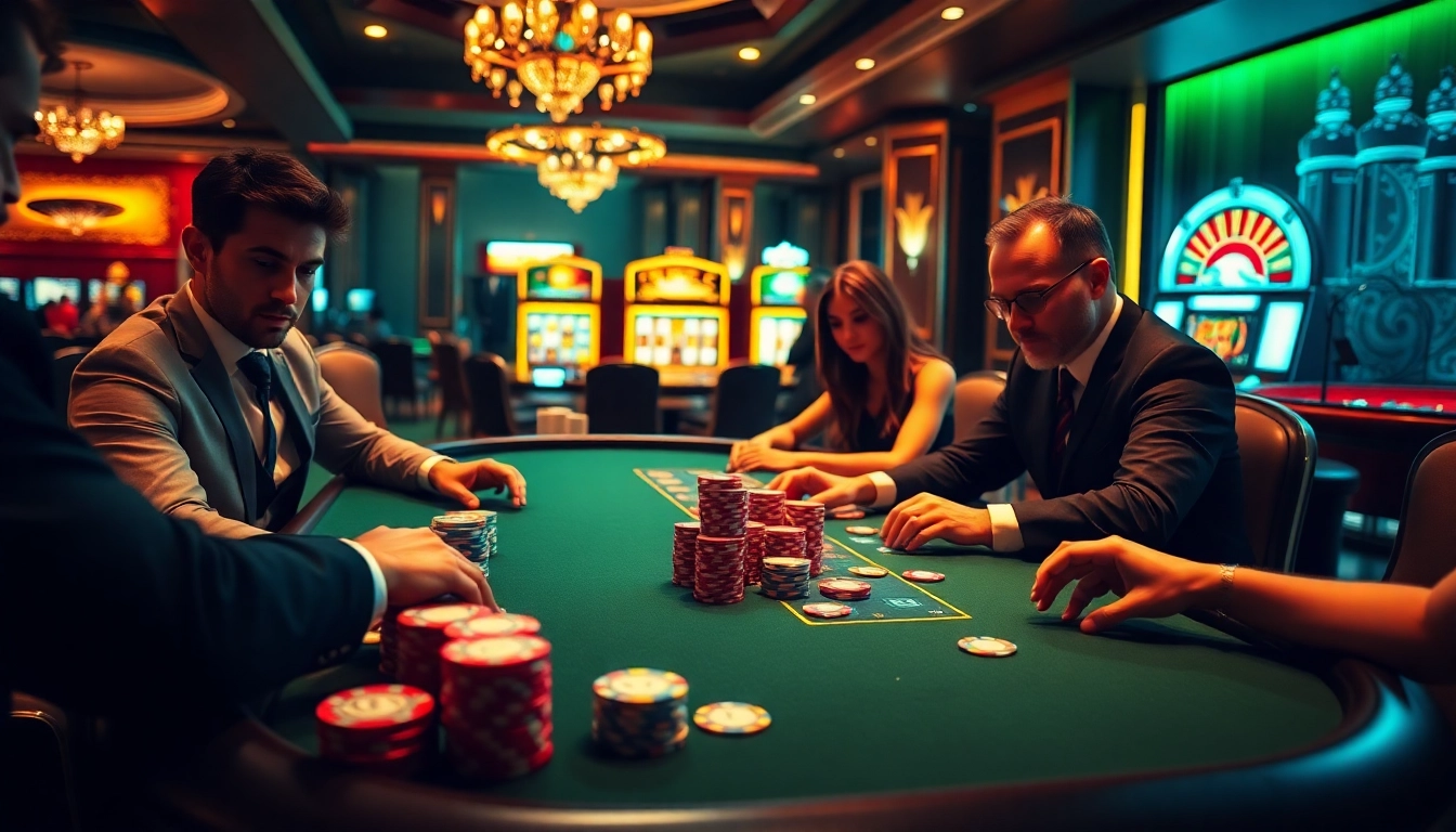 Experience thrill at the poker table with tha bet as players engage in a high-stakes game surrounded by luxury.
