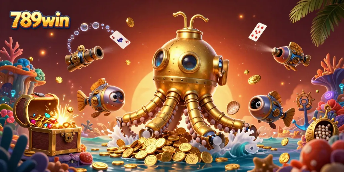 Experience thrilling gameplay with 789win in a vibrant underwater casino scene.