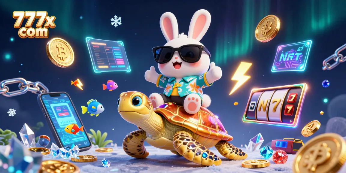 Enjoy winning spins with 777x com's vibrant casino scene featuring lucky symbols and crypto elements.