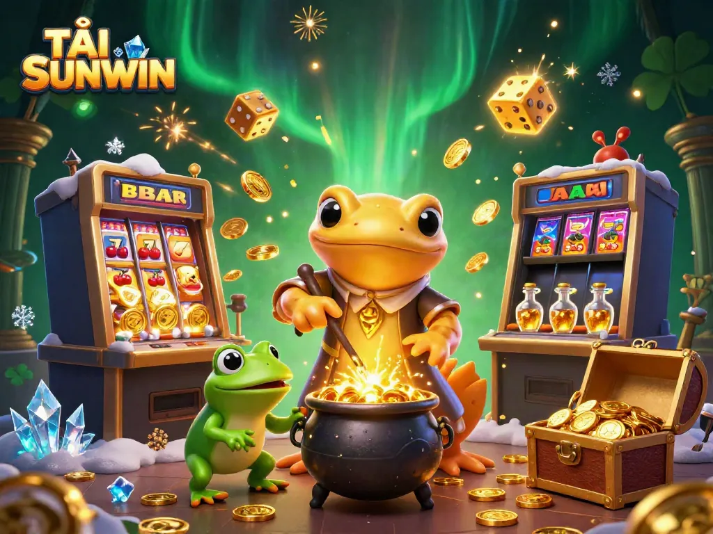 Play and win by TẢI SUNWIN in an enchanting 3D casino world filled with gold.