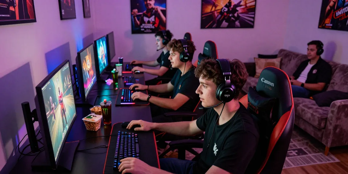 hm88 gaming night with diverse players engaged in competitive gameplay and vibrant setup