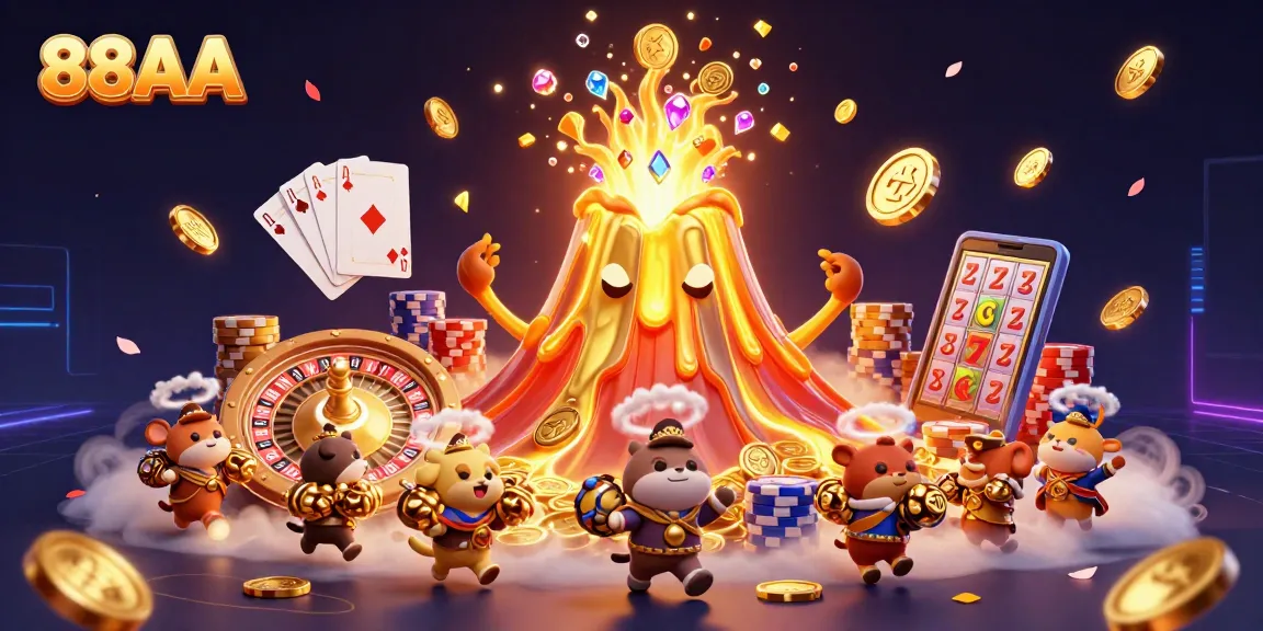 88AA jackpot dreams ignite with golden chaos and thrilling rewards in this vibrant casino scene.