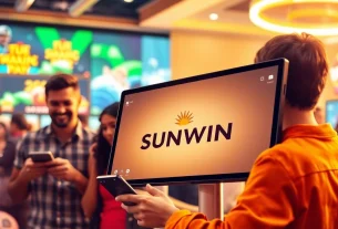 SUNWIN online gambling scene with diverse gamers engaging in exciting gameplay actively.