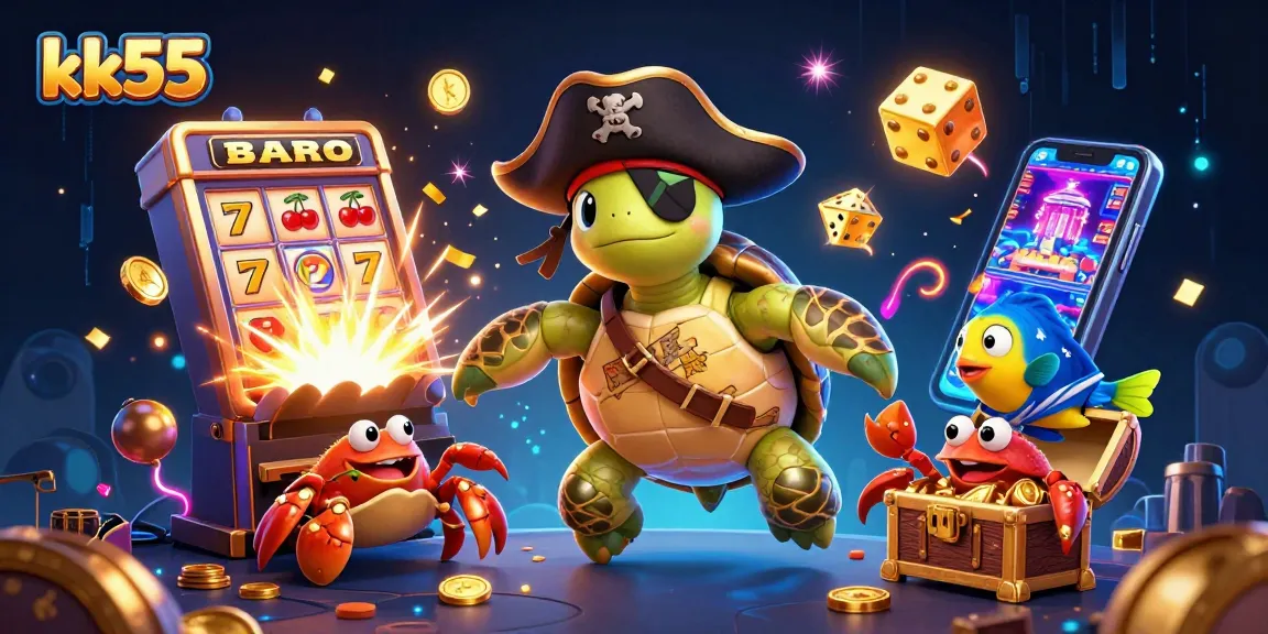 Experience thrilling games at KK55 with vibrant visuals and engaging characters immersed in casino excitement.
