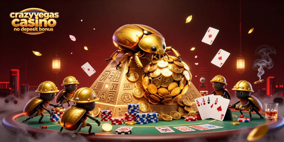 Engage with the crazyvegas casino no deposit bonus featuring beetles and vibrant casino elements.