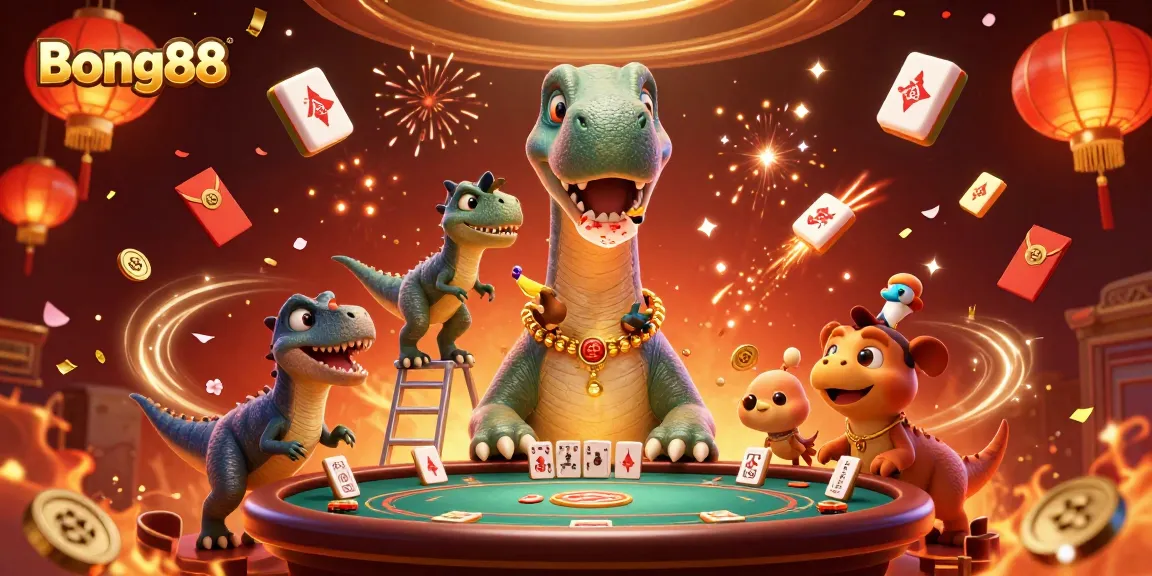 Experience exciting gaming at Bong88 with a vibrant 3D casino scene illustrating fun characters and rich elements.